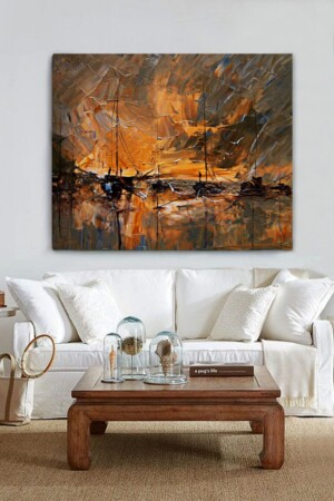 Leinwanddruck „Fischer im Hafen“, 100 x 120 cm, LMNDKBLKÇLLR012 - ColorVision