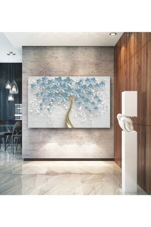 Leinwandgemälde mit goldener Stielblume 1104ART - Dijital Reklam Ambalaj