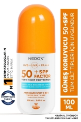 Leke Karşıtı Spf 50 Tüm Ciltler Için Yüksek Korumalı Nemlendirici Güneş Krem 100 ml NEDXGKN100 - NEDOX