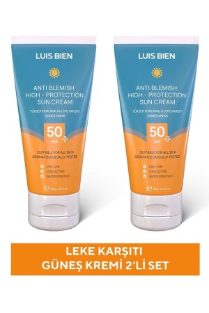 Leke Karşıtı Spf 50- Yüksek Korumalı Nemlendirici Güneş Kremi 2 Adet 50 ml - Luis Bien