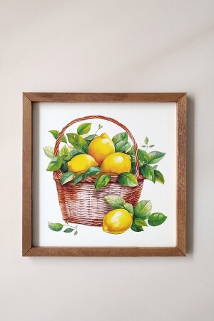 Lemon Basket Wood Framed Painting - Wooden Factory