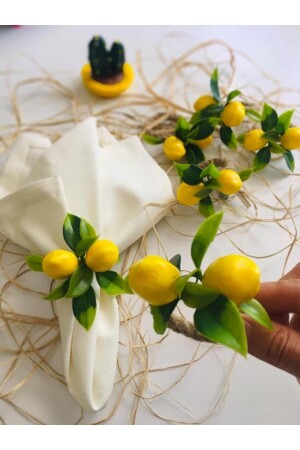 Lemon Cluster 8-Piece Napkin Ring limonnapkin - CWolf