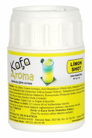 Lemon Flavored Cocktail Syrup - Punch Making Kit - Lemon Shot (3 Liter Beverage Making) 60 gr - Kafa Aroma