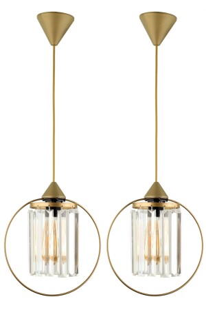 Lemos Crystal Stone Single Chandelier Antiqued 2 Pieces BEG1390-2 - Begüsa