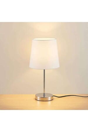 Leola Chrome Leg White Conical Hat Modern Lampshade Night Lamp Model01 - Emg DesiGn