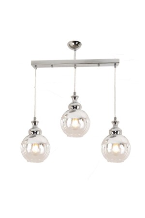 Leon 3-Piece Row Chrome Pendant Lamp Sports- Salonavize 3386-3S-CH - Apliqa
