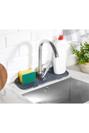 Leon Life Anthracite Corrugated Silicone Water Trap Organizer Non-Slip Sink Faucet Mat - Leon Life