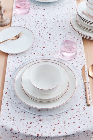 Leon Rose Gold 24 Piece Porcelain Dinner Set for 6 People 153. 03. 08. 2967-1 - Karaca