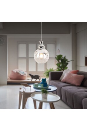 Leon Single Chrome Pendant Lamp Living Room Chandelier Diameter: 15cm 3386-01-15-CH - Apliqa