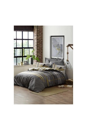 Leonardo - Gri Masculine Çift Kişilik Nevresim Takımı 8680108046647 - Cotton Box