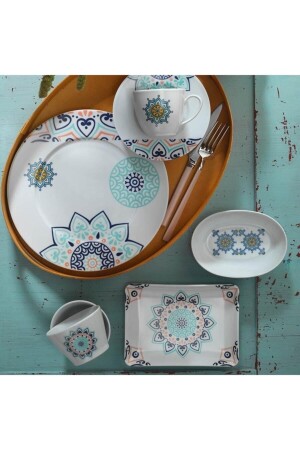 Leonberg 32-teiliges 10506 dekoratives Frühstücksset LB32KH42010506 - Kütahya Porselen