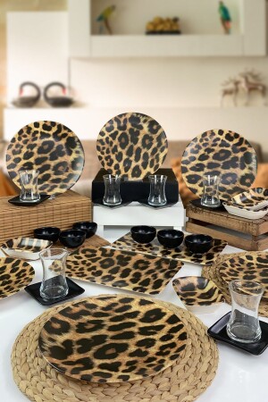 Leopard 30 Piece Breakfast Set for 6 People LEOK001 - Keramika