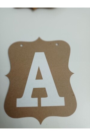 Letter A Kraft Paper Background White Letter Personalized Banner - Asöy