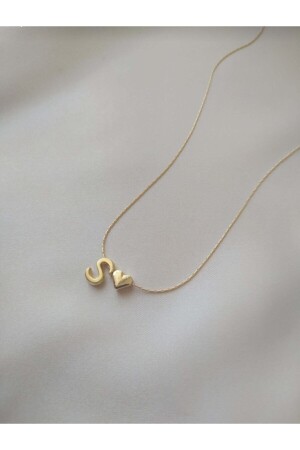 Letter S Necklace with Heart Detail - Alexis Carrel