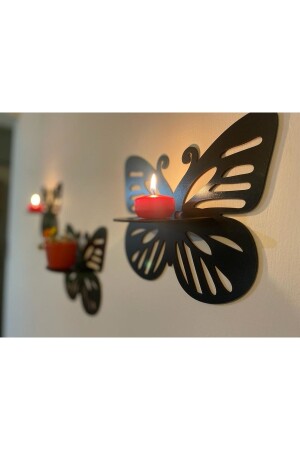 Lettering Decorative Wall Ornament Butterfly Shelf Set of 3 - Ümra Lazer