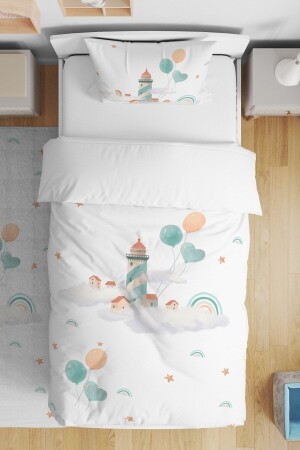 Leuchtturm-gemusterte Einzelbettwäsche für Babys und Kinder evnev00079 - Evpanya