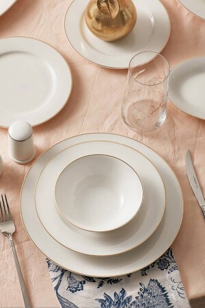 Lexi New Bone 56 Piece Dinner Set for 12 People Gold 153. 03. 08. 0580 - Karaca