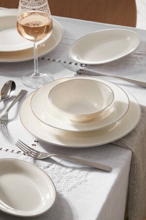 Lexi New Bone 56 Piece Dinner Set for 12 Persons Platinum 153. 03. 08. 0516 - Karaca