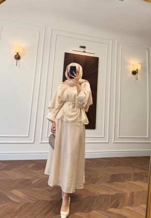 Leya Belted Set - Ecru - Duendeca