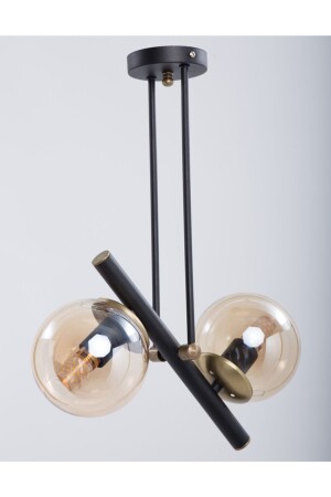 Libra Black Antique Honey Glass Chandelier 10166302 - MŞ Aydınlatma
