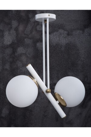 Libra White Antikweißer Glas-Kronleuchter 10166102 - MŞ Aydınlatma