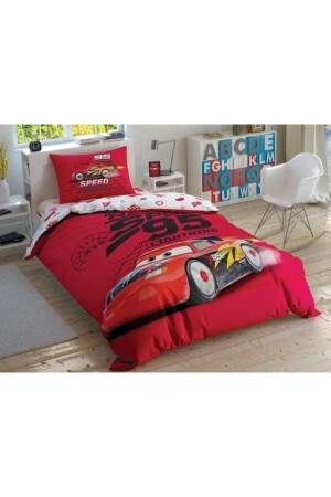 Licensed Disney Cars Speed ​​Frenzy Duvet Cover Set with Single Tire 8682475055468 - Taç