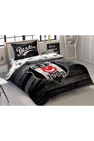 Licensed Duvet Cover Set Single Beşiktaş Wooden Logo SVSTAC60237661 - Taç
