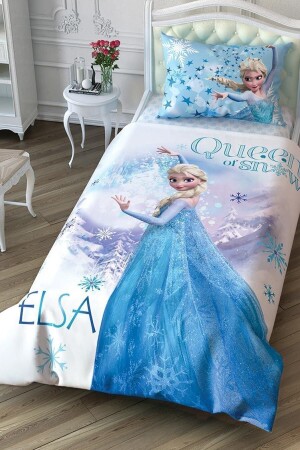 Licensed Frozen Check Animate Single Duvet Cover Set 8696048800775 - Taç