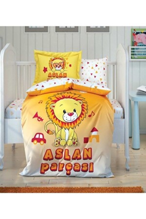 Licensed Galatasaray Baby Lion Baby Duvet Cover Set 100 Cm X 150 Cm - Taç