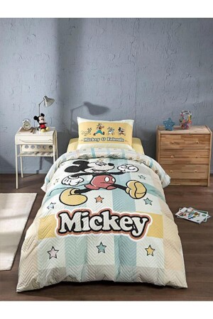 Licensed Quilted Duvet Cover Set Mickey Mouse Star Fitted Sheet - Özdilek