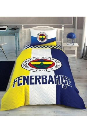 Licensed Single Quilted Duvet Cover Set Fenerbahçe Logo ST25167 - Taç