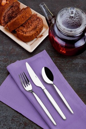 Lidya 18-teiliges Dessertgabel-Messer-Löffel-Set aus Stahl 8691261094338 - Hisar