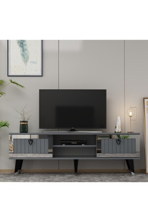 Lidya Tv Stand Anthracite-silver LIDYA - DEMONTE DECOR