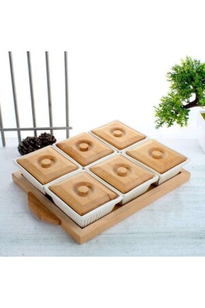 Life 6-Piece Breakfast Set with Bamboo Covered Tray 13 Pieces DZ6LI - Ekin