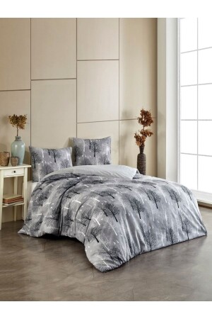 Life Double Sided Gray 160x220 Single Duvet Cover Set Double sided gray wood set (no sheets) double sided gray wood set - üntaş
