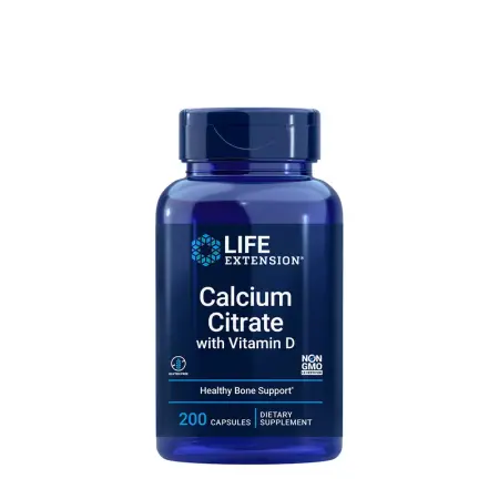 Life Extension Calcium Citrate with Vitamin D (200 Capsules) - Life Extension