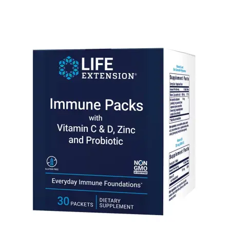 Life Extension Immune Packs with Vitamin C & D, Zinc and Probiotic (30 Packs) - Life Extension