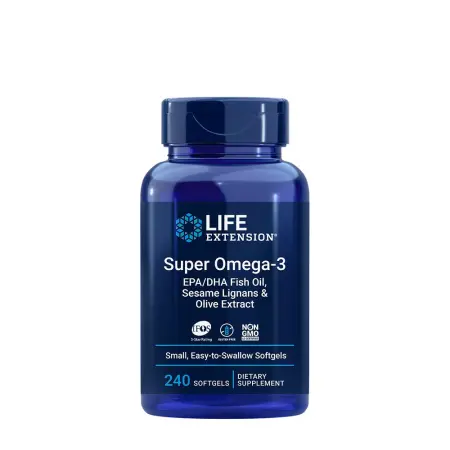 Life Extension Super Omega-3 EPA/DHA Fish Oil, Sesame Lignans, Olive Extract (240 Softgels) - Life Extension
