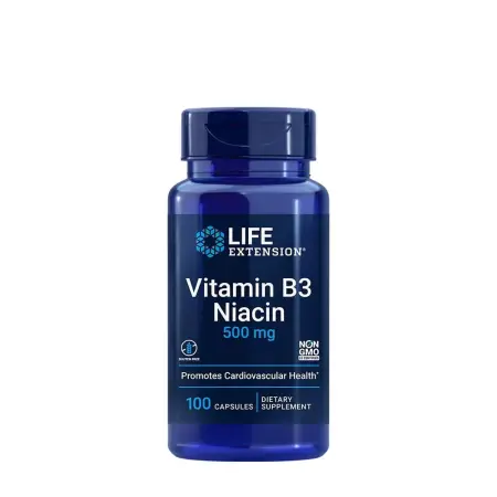 Life Extension Vitamin B3 (Niacin) 500 mg (100 Veg Capsules) - Life Extension