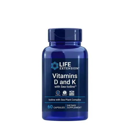 Life Extension Vitamins D and K with Sea-Iodine (60 Capsules) - Life Extension