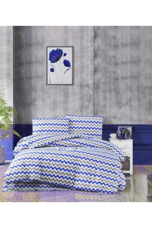 Life Series Blue Gray Zigzag Single Duvet Cover Set Estekmavigriset estekmavigriset - üntaş