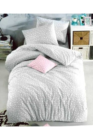 Life Series Double Duvet Cover Set Gray Star ecyıl27 - üntaş
