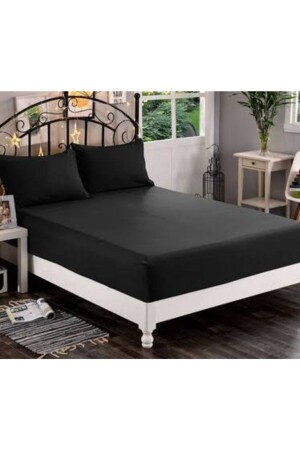 Life Single Fitted Sheet +1 Pillow Case Plain Black Ecdüzsyh1 ecdüzsyh1 - üntaş