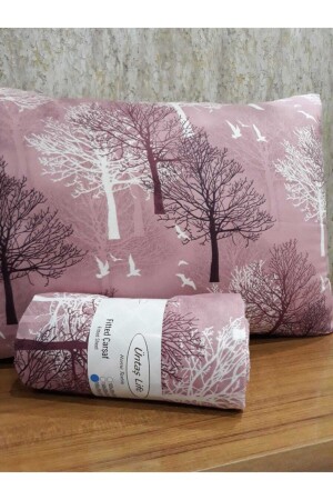 Life Spannbettlaken für Einzelbett, Kissenbezug Pink Ecçrşfağaç05 - Üntaş