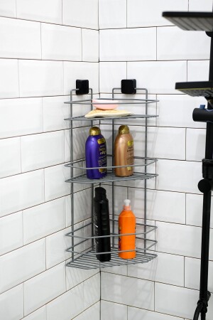 Lifetime Edelstahl-Badezimmer-Eckregal, Shampoo-Halter, drei Ebenen, kein Bohren, keine Bohrschrauben TYC00309064668 - Hagen