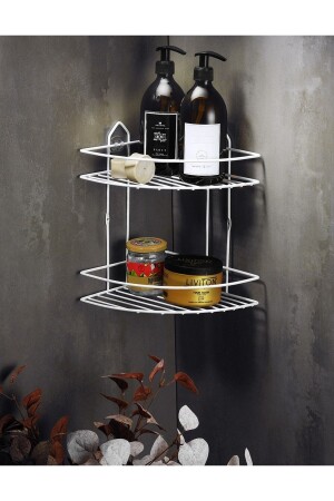 Lifetime Stainless Adhesive Bathroom Corner Organizer Shampoo Holder Shower Shelf White Ek-02 LAISYHOME-037 - Sas Haus