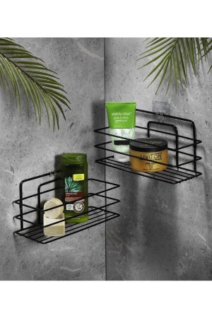 Lifetime Stainless Adhesive Bathroom Organizer Shampoo Holder Shower Shelf 2 Pieces Black Tş-01 - Sas Haus