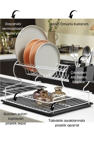 Lifetime Stainless Dish Rack Dish Basket Two-Tier Plate Rack Thermo Plastic Coating White - Sas Haus