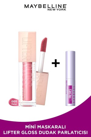 Lifter Gloss Moisturizing Lip Gloss - 005 Petal & Mini Falsies Surreal Mascara 4. 7ML - Maybelline New York