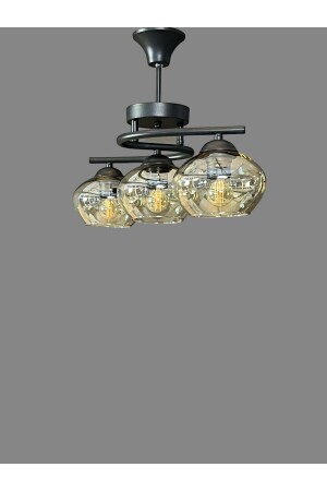 Lighting Antique Poyrazbal Glass Living Room 3-Piece Chandelier - Avizevi
